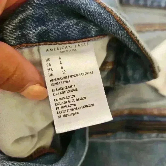 American Eagle Womens Medium Wash High Rise Mom Short 8 - Picture 8 of 10